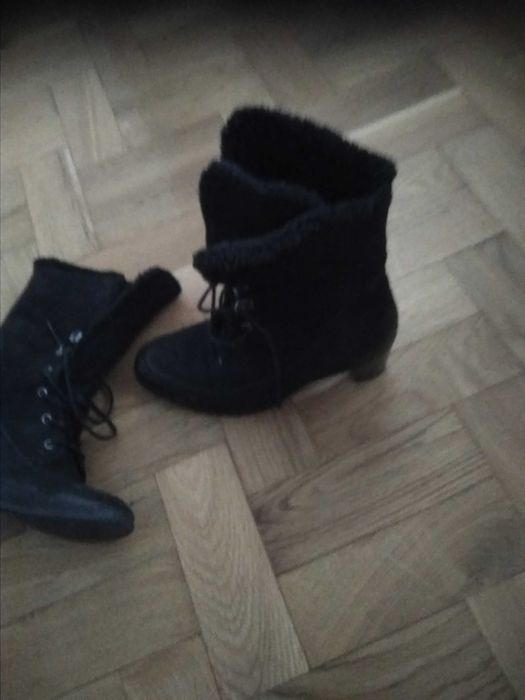 Kozaki vintage zimowe koloru czarnego