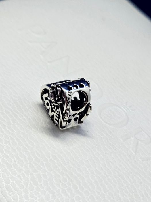 Nowy charms serce z różą – Srebro 925, napis Love