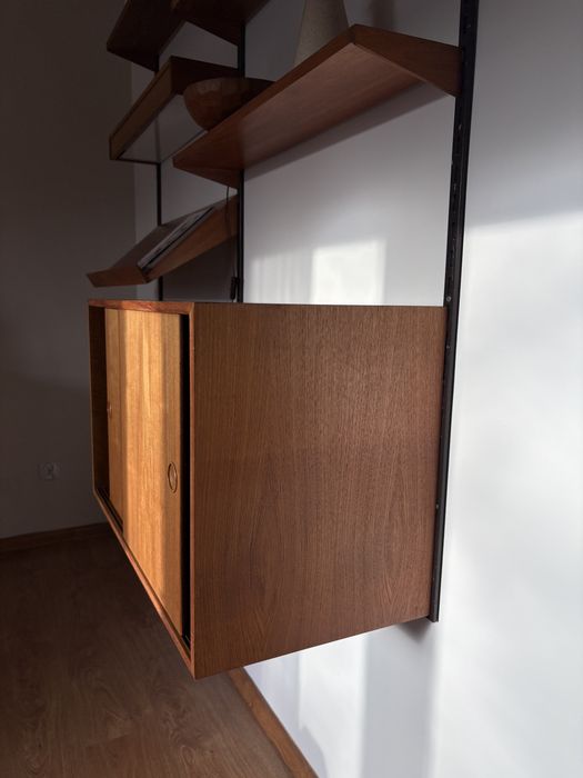 Skandynawski regał systemowy ścienny Kai Kristiansen tekowy vintage