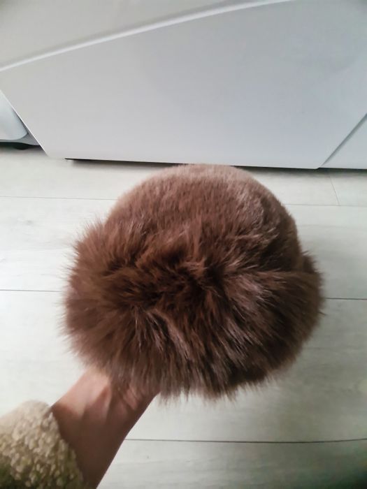 futrzany komplet czapka szal rosyjski styl futro futrzana beret russia