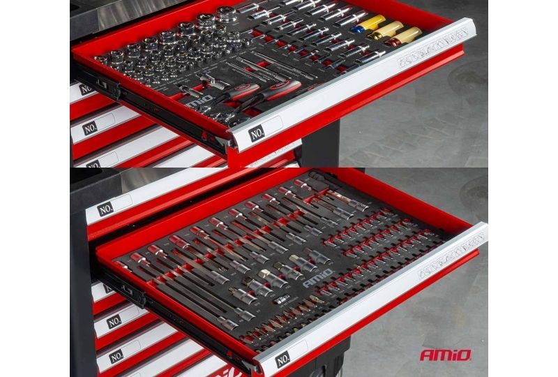 CARRINHO DE FERRAMENTAS COM CONJUNTO DE 258 PEÇAS, 840 × 460 × 870 MM, AMiO-04892