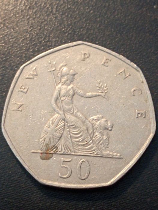 2 moedas 50 New Pence - Elizabeth II Grã-Bretanha, 1969, 1978