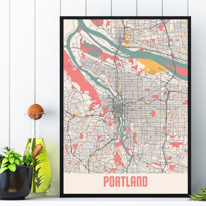 plakat mapa miasta, plakat mapa europejskich i światowych miast