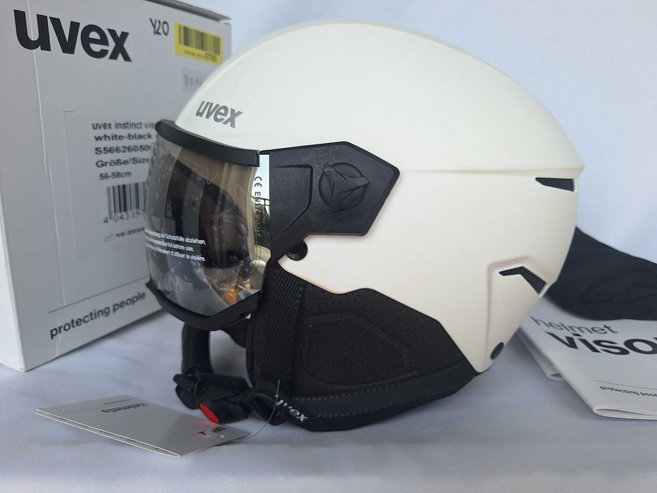 Kask narciarski Uvex Instinct Visor White Black Mat M 56-58cm