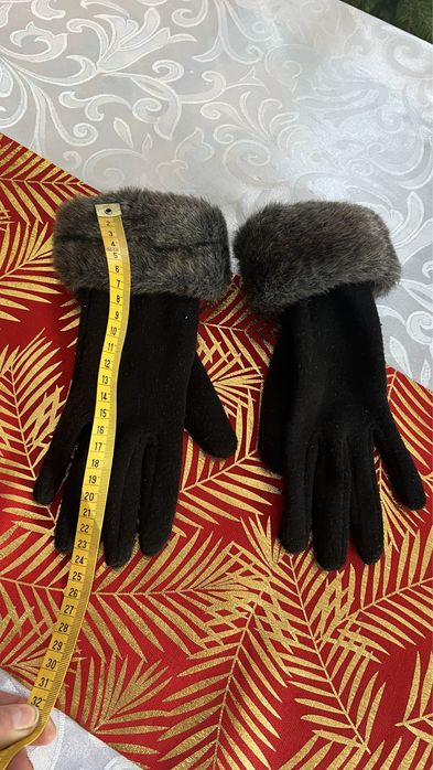 Rekawiczki obszyte misiem