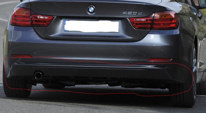 BMW serie 4 - Difusor KIT M - Pára-Choques traseiro (Original)