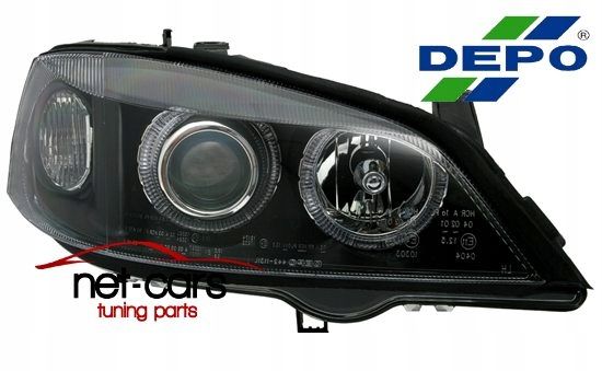Reflektory lampy przednie przód OPEL ASTRA G ANGEL EYES XENON czarne