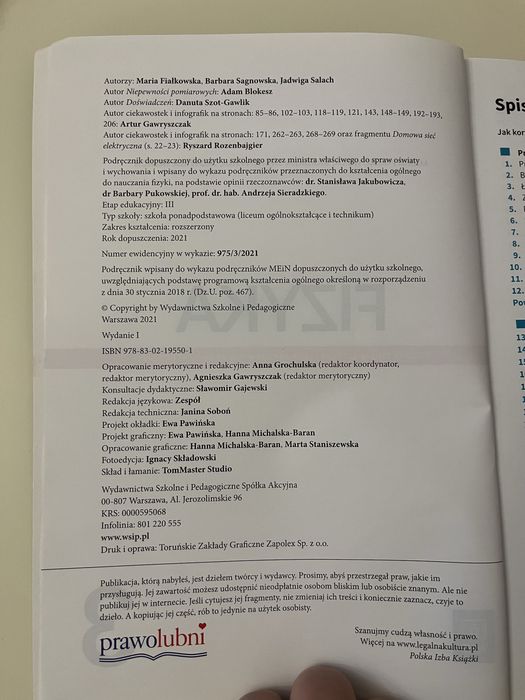 Fizyka  podręcznik liceum i technikum 3