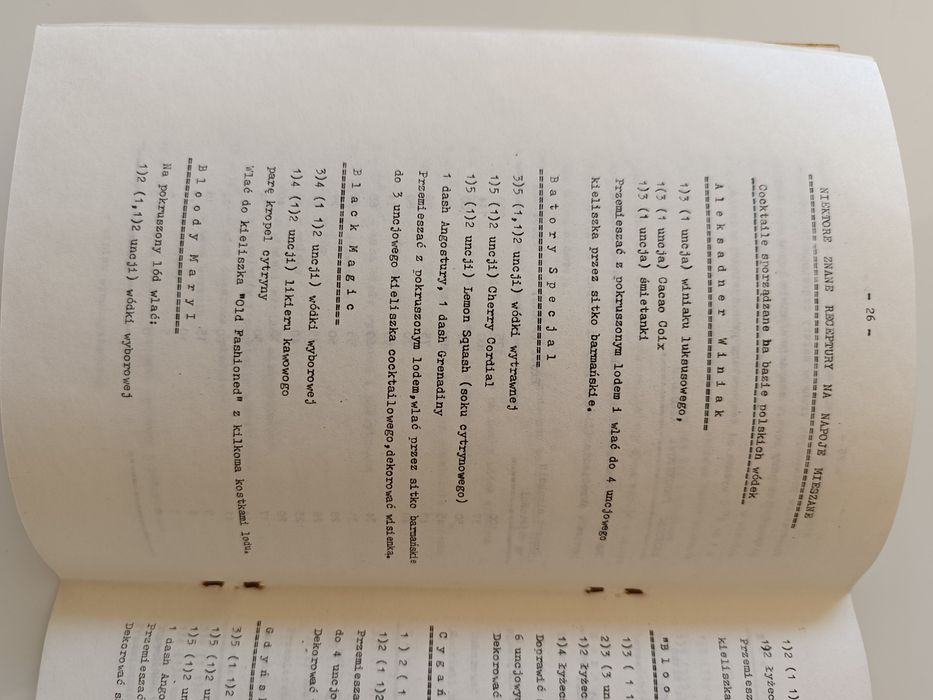 Skrypt szkolenie Barman Mikser skrypt z czasów PRL 1987