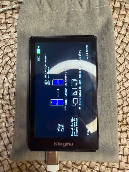 Ekran podglądowy KingMa 4K 30FPS do vlogów i nagrań Tik Tok