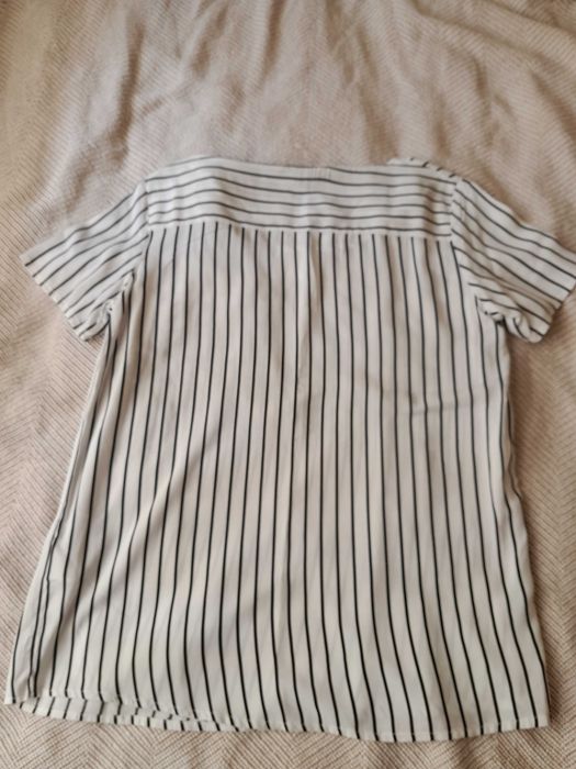 NOWA biała bluzka w czarne paski House