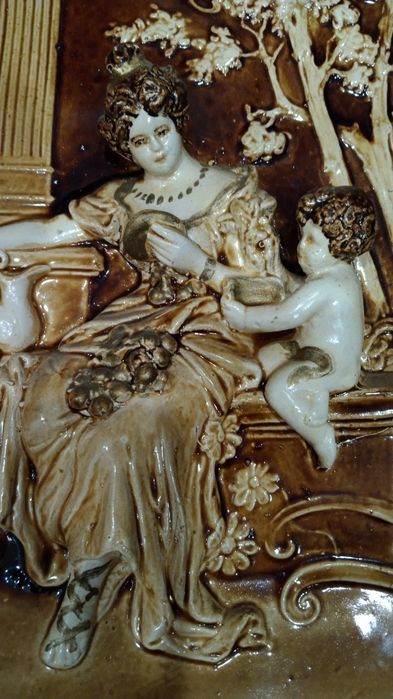 Картина гипс барельеф винтаж,