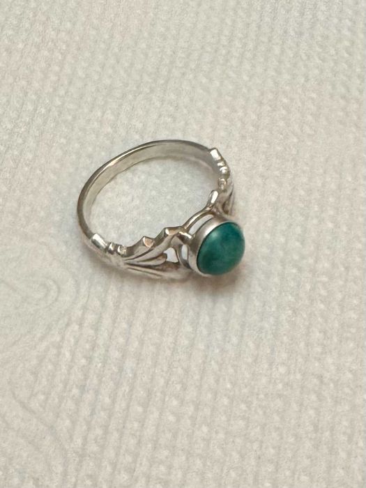Серебряное кольцо с малахитом СССР