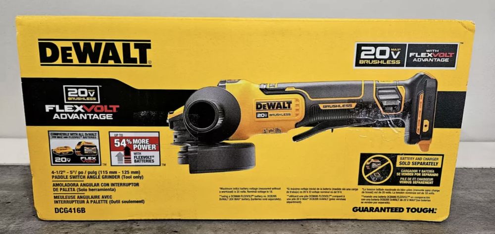 Акумуляторна кутова шліфмашина,болгарка Dewalt DCG416. 125мм