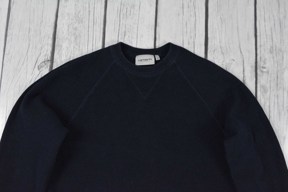 Carhartt WIP Chase Sweater Dark Navy Gold Sweter Crewneck Rozmiar S