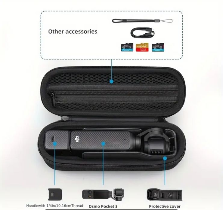 Качественные кейсы 3 вида для хранения камеры DJI osmo pocket 3-4