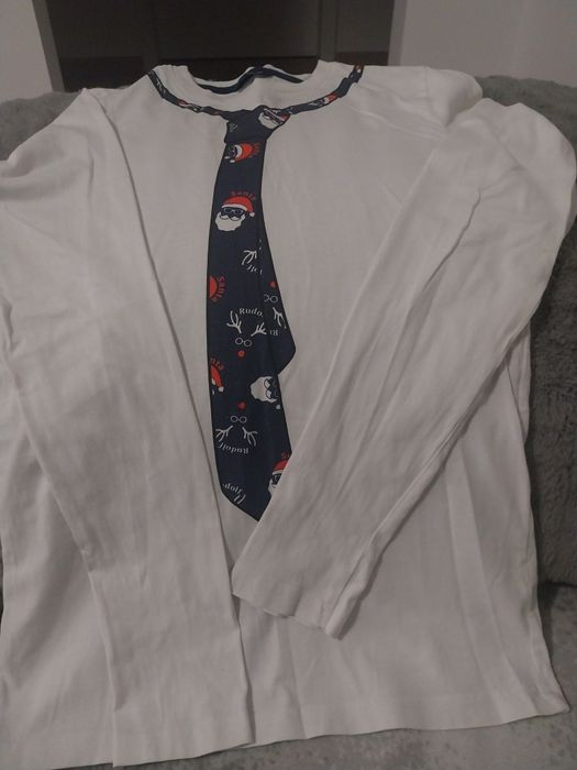 Koszulka swiateczna biala 146/152