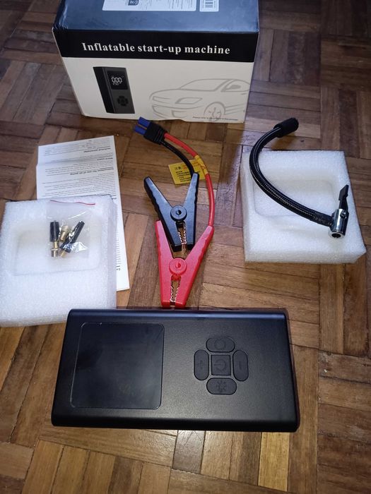 Jump Starter,compressor de ar p/pneu,Power Bank,lanterna de Emergência