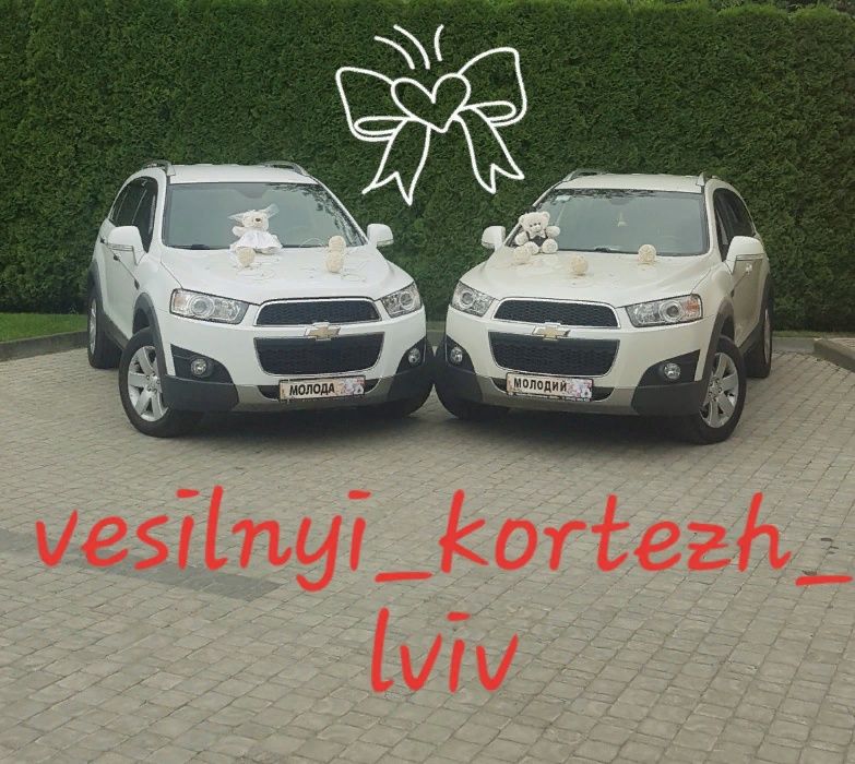 Авто на весілля. Весільний кортеж (є пара). Оренда авто з водієм