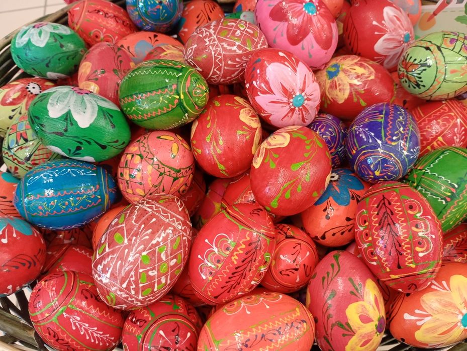 Jaja na Wielkanoc drewniane PRL