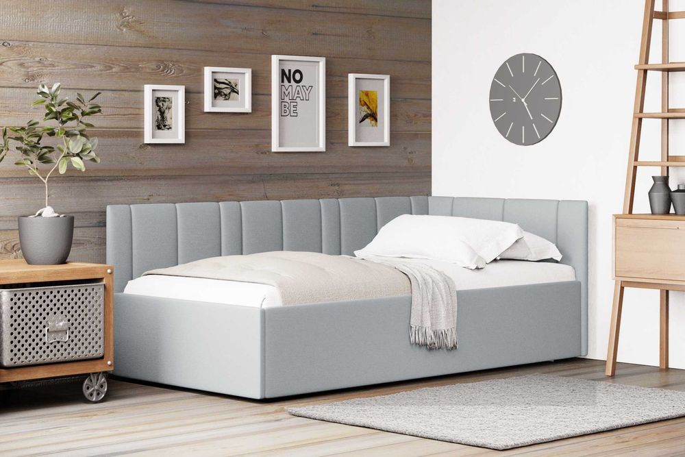 Tapczan Łóżko sypialniane tapicerowane pojemnik+ stelaż szybka wysyłka