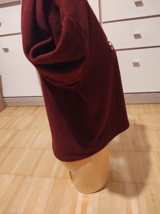 Bluza polarowa krótka oversize burgund