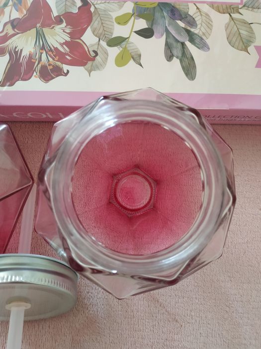 Ємність для напоїв скляна  з кришечкою,трубочкою