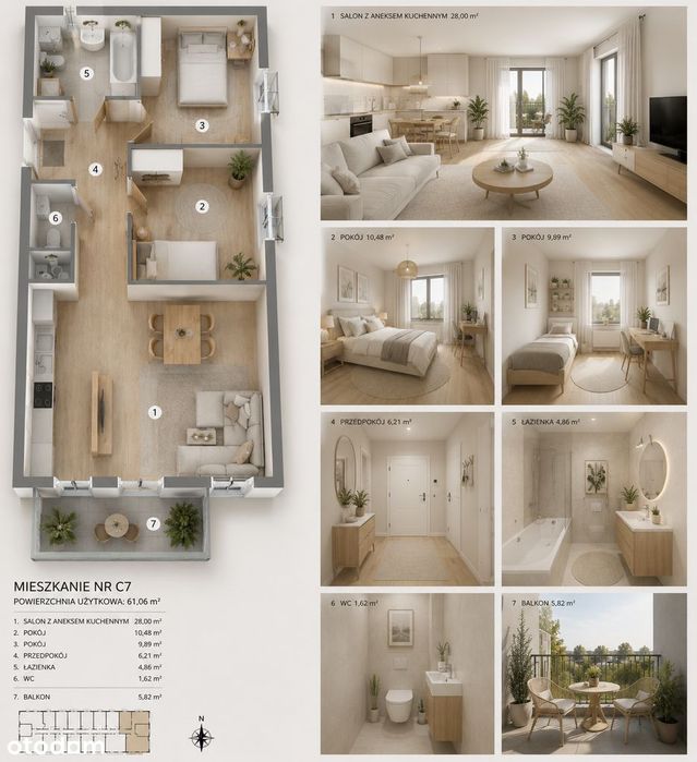 3-pokojowy apartament premium | Osiedle Winnica | 63,72 m² |Toruń - Widok 2