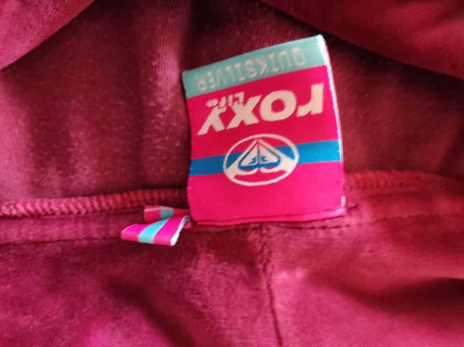 Roxy Quiksilver bluza sportowa welurowa kaptur kangurka z kieszeniami