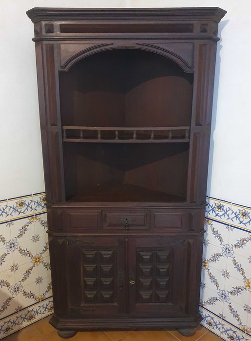 Móvel de Canto / Cantoneira em madeira maciça - vintage