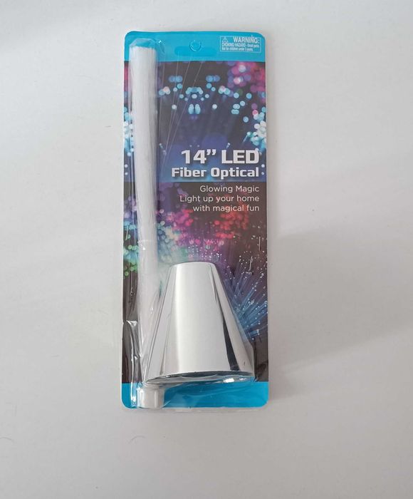 Lampa Światłowodowa LED Różne Kolory Na Baterie - Chromowana Podstawka