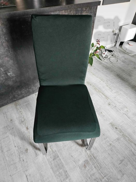 Pokrowce na krzesła elastyczne 4 sztuki butelkowa zieleń