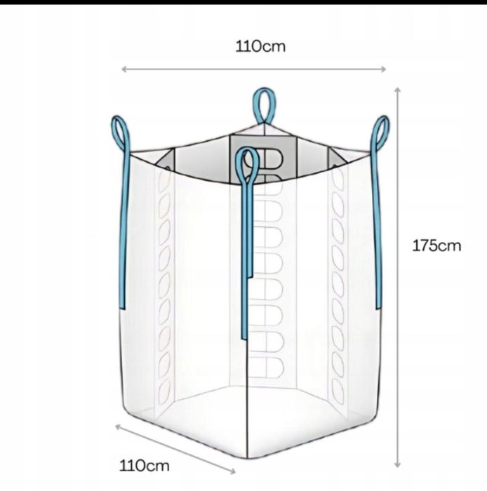 Worki Big Bag - 110x110x175 ‐ kolor czarny ‐ używane