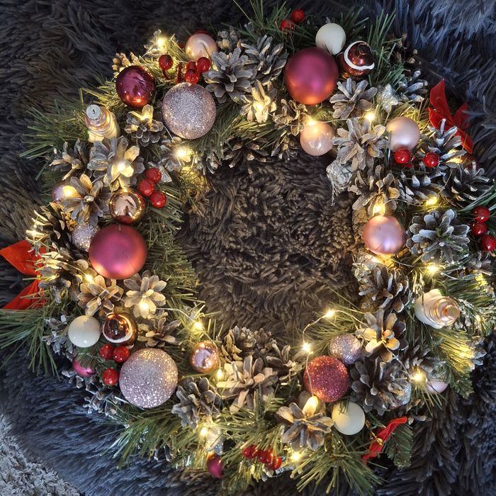 Duże świąteczne świecące Wianki