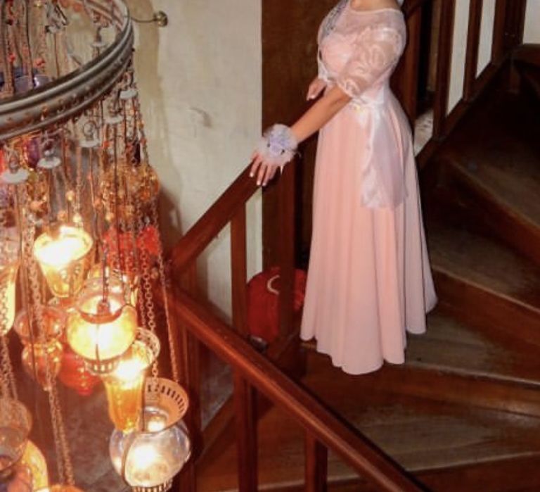 Вечірнє  персикове плаття розміру S