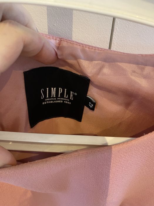 Elegancka sukienka SIMPLE r.42 różowa pudrowy róż