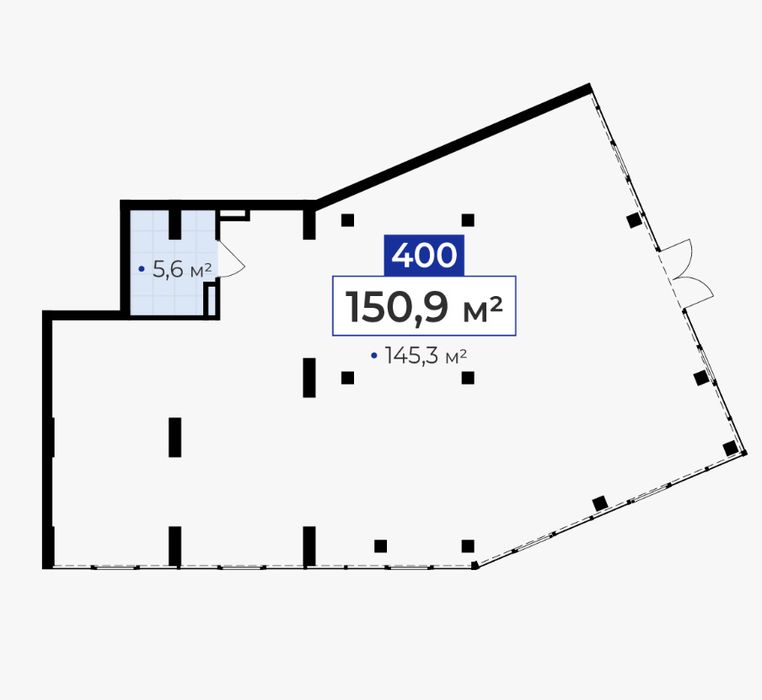 Фасадне комерційне приміщення у новобудові