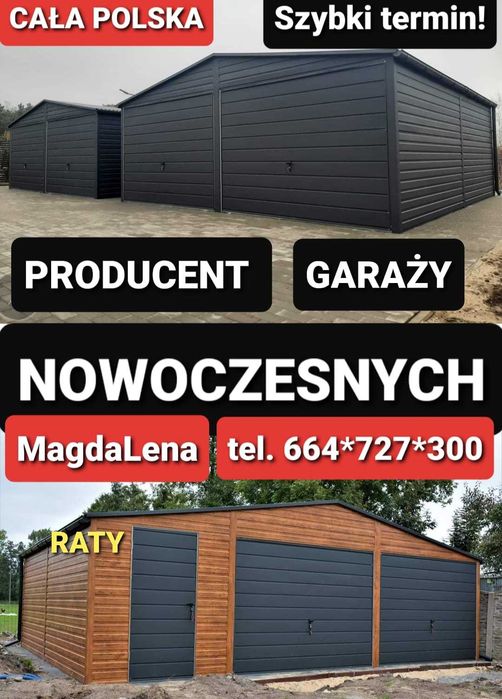 GARAŻ blaszany KOLOR garaże MOCNE Cała Polska SZYBKI TERMIN tanie raty
