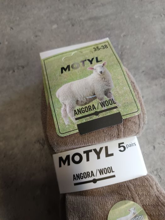 Paczka skarpet wełnianych angora damskich beige beż hit viral style