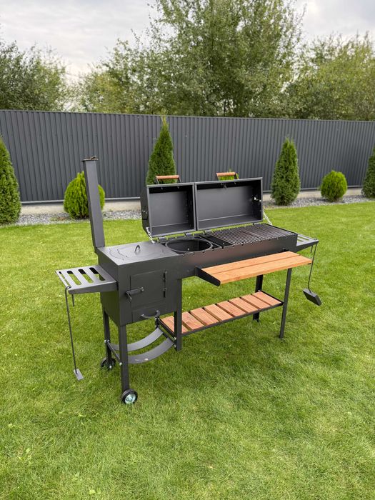 ПІДСИЛЕНИЙ!!! Мангал барбекю GOR-2 (5мм) з пічкою, большой мангал