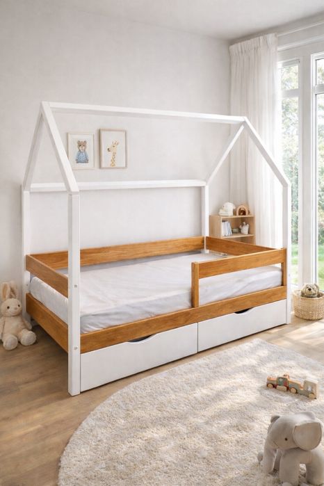 Дитяче ліжко кроватка ліжечко з дахом горище будиночок монтесорі