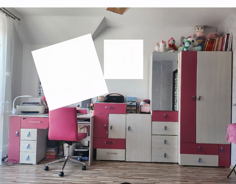 Meble dla dziewczynki łóżko biurko szafa komoda i szafka