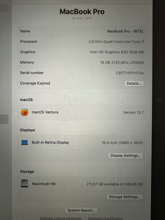 MacBook Pro 15" (2017) à venda – Excelente estado!