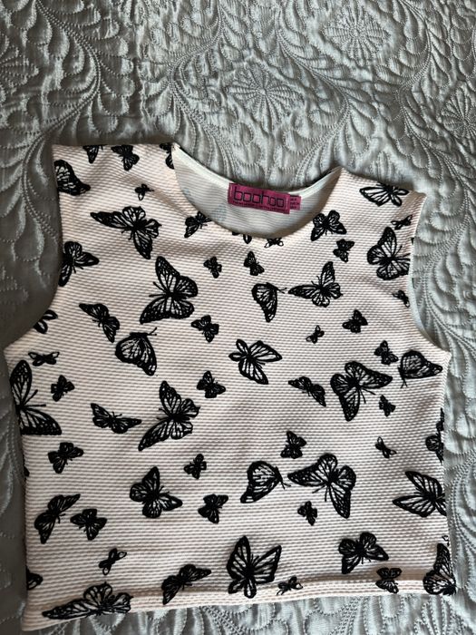 Boohoo set komplet top + spódnica midi wesele ślub wakacje urlop lato