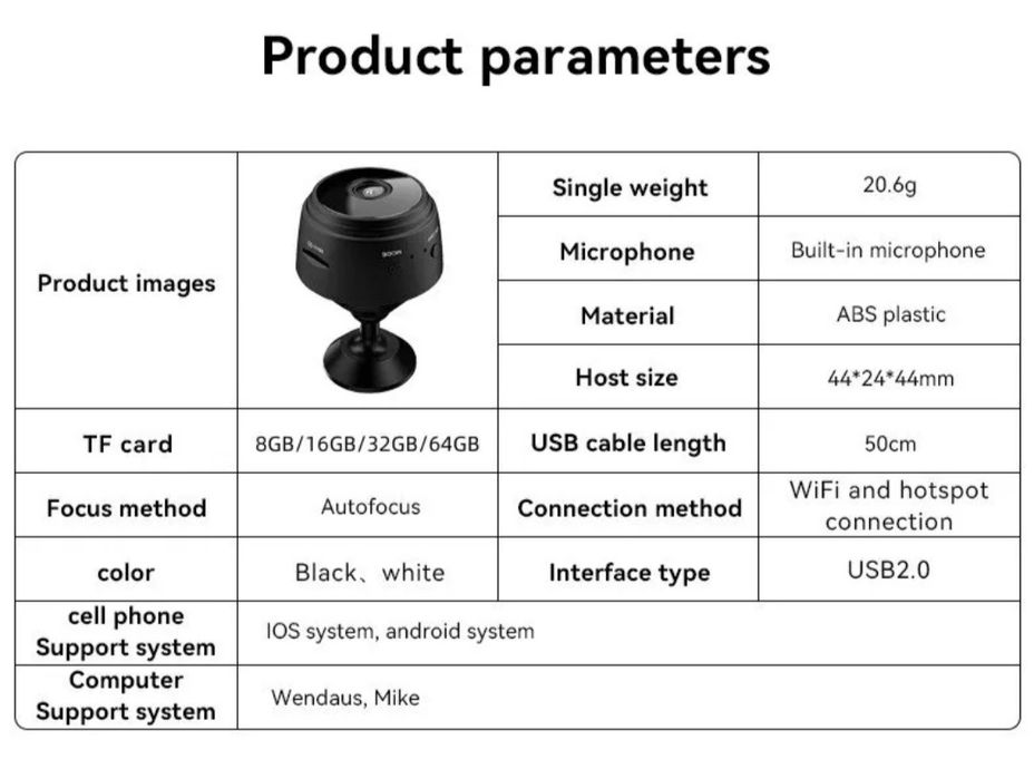 Mini-câmara wifi A9