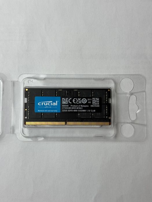 Оперативна пам'ять Crucial DDR5 SO-DIMM 32GB 4800MHz CL40
