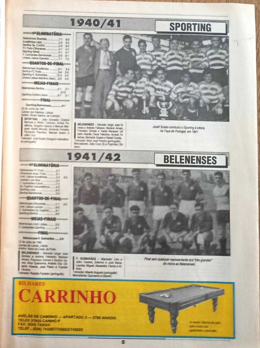 A história das 53 edições da Taça de Portugal até 1992-93 - Revista Record