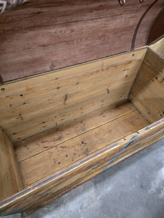 Stara duża skrzynia posagowa kufer 142x65