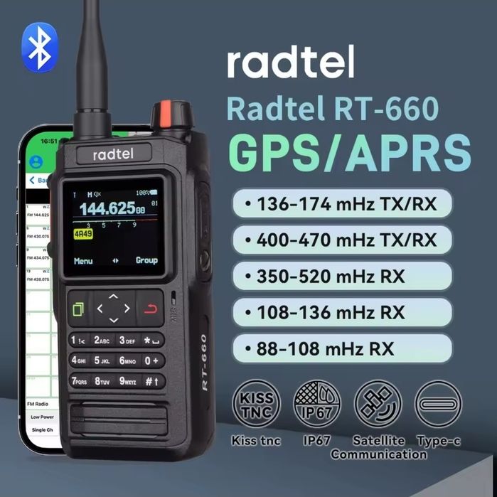 Рація Radtel RT-660 або VR-N76 (GPS,APRS,IP-67)