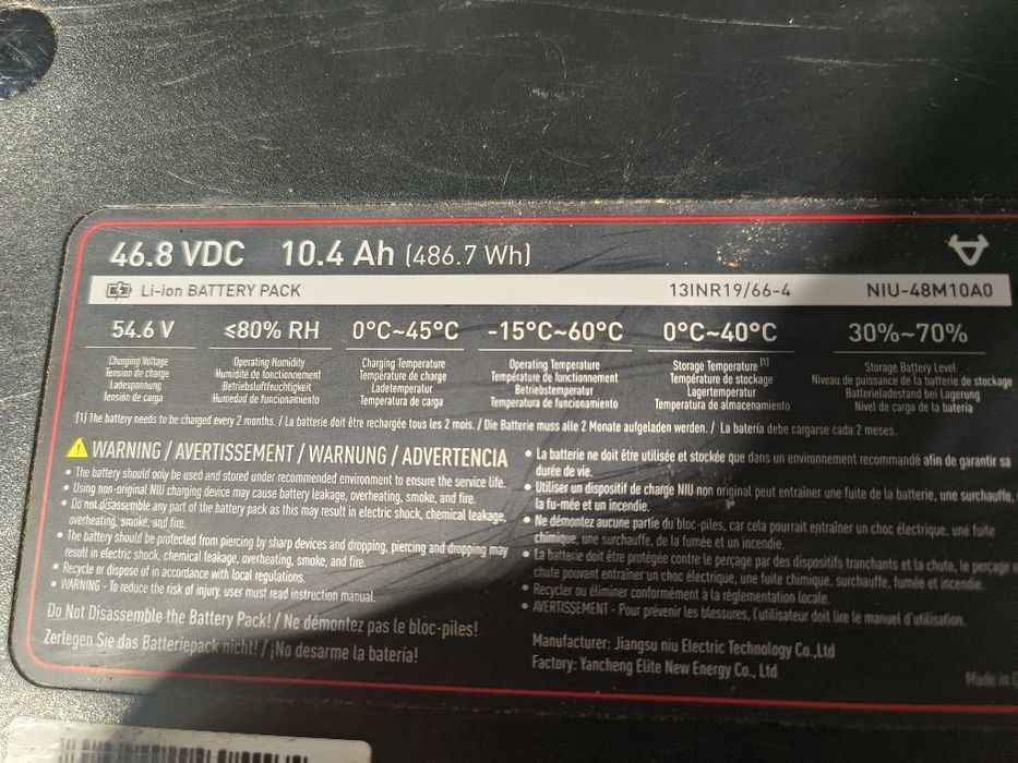 Bateria 46.8v 10.4 Ah